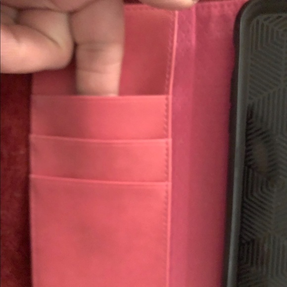Red leather folio phone case IPhone 7-8 Plus used for a few days - Picture 4 of 6